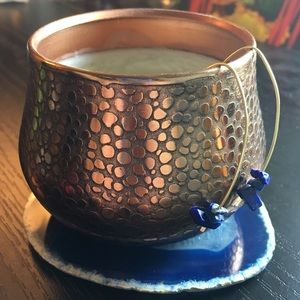 Genuine lapis lazuli gold plated dangle earrings