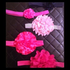 Rosette Baby Girl Headband Bundle