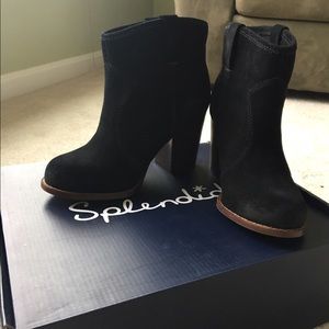 Splendid Lakota Western Bootie in Black Suede