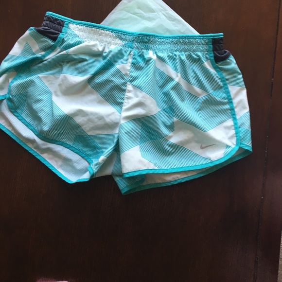 Nike Pants - Teal running shorts Nike built in undies