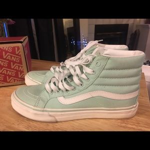 Vans sk8 hi gossamer green women's 8.5