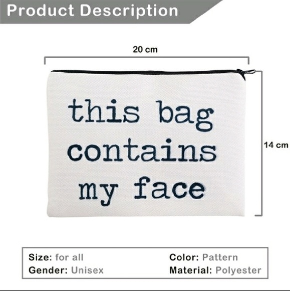 💄"This bag contains my face" Cosmetic Bag! - Picture 4 of 4