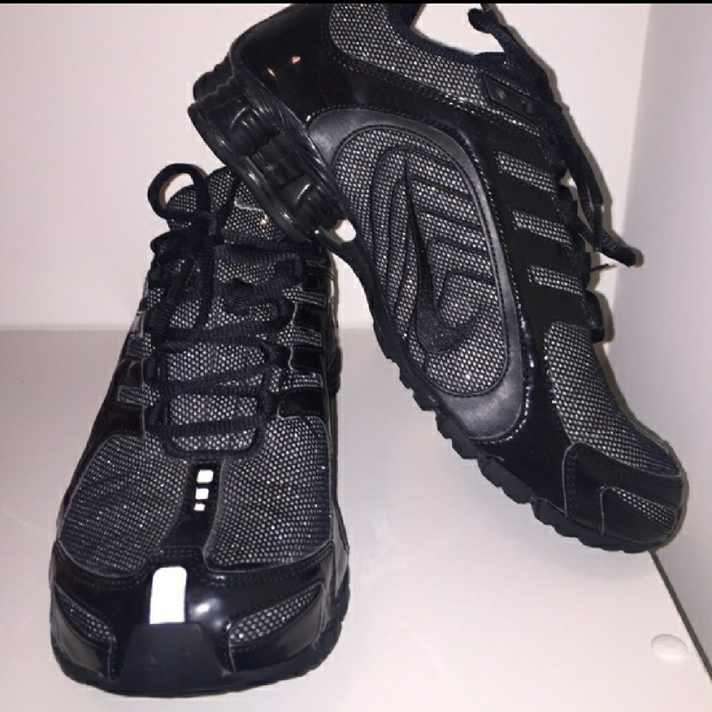Black & Silver Sparkle Nike Shocks