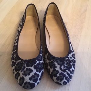 J Crew leopard print ballet flats Size 10