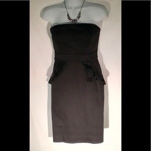 J Crew LBD strapless w/ruffled pleat hip pockets