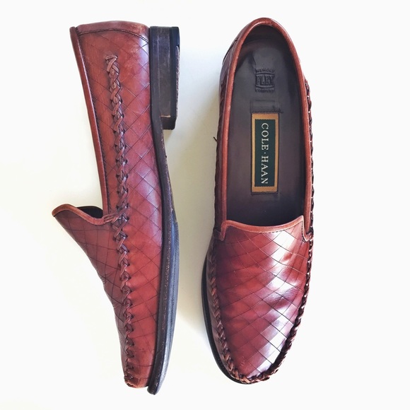 Cole Haan Shoes - Cole Haan Madella mahogany leather woven loafers