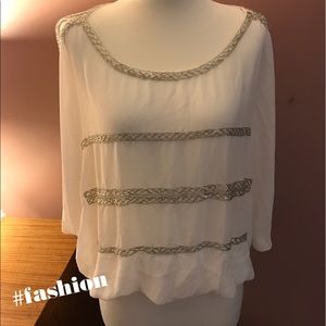 Large White Fredericks Cold Shoulder Blouse