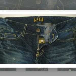 SLY Jeans 26 "Come ON IN" Grungy "Welcome" RARE Ex