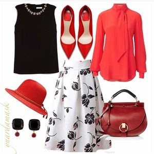 Floral pleated skirt