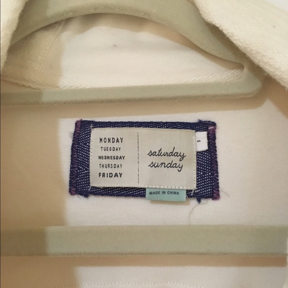 Anthropolgie off white zip up mid-length jacket - Picture 3 of 3