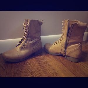 Size 6 brown studded combat boots