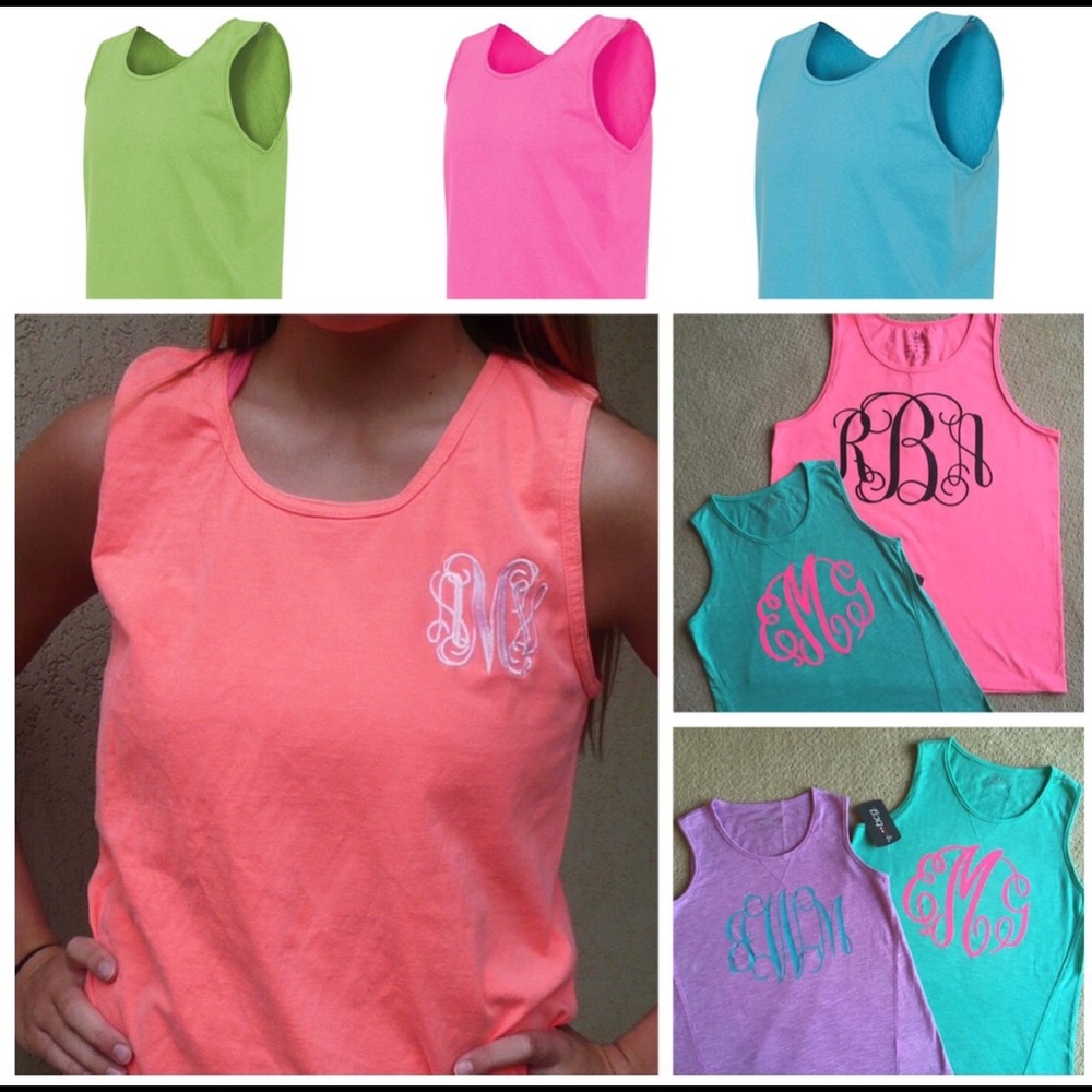 Monogram Comfort Colors Tank - Picture 2 of 6