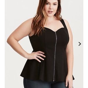 Torrid Peplum black with front zipper