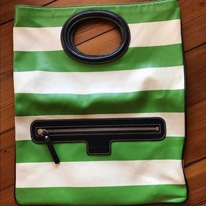 Kate Spade Green and White Convertible Clutch