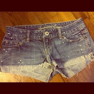 Size 2 Low Rise paint splattered short shorts
