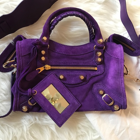 Balenciaga mini city bag purple Clearance