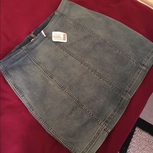 Free People denim blue mini skirt
