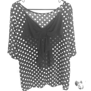 Back Bow Polka Dot M Blouse - worn once!