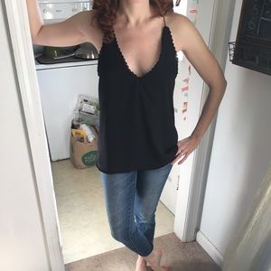 Black silk cami