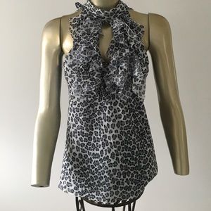 Sweet Pea ruffled front blouse size L