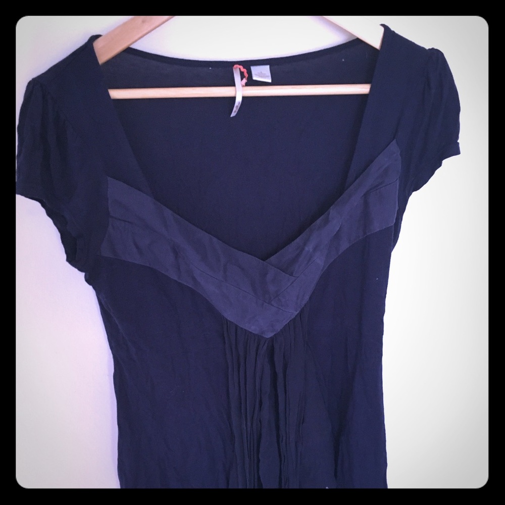 Blue anthropologie blouse