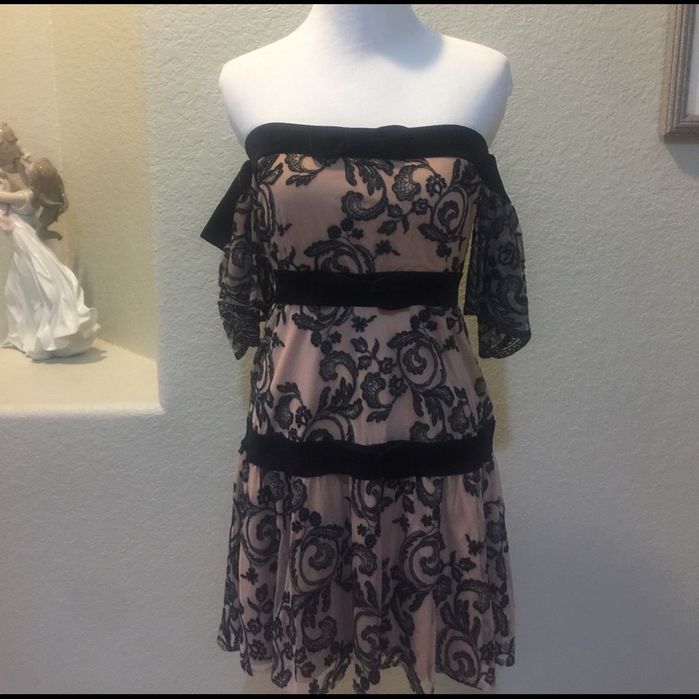 NWT For Love & Lemons  off the shoulder mini dress