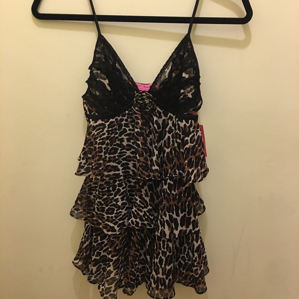 Betsy Johnson leopard camisole/ lingere