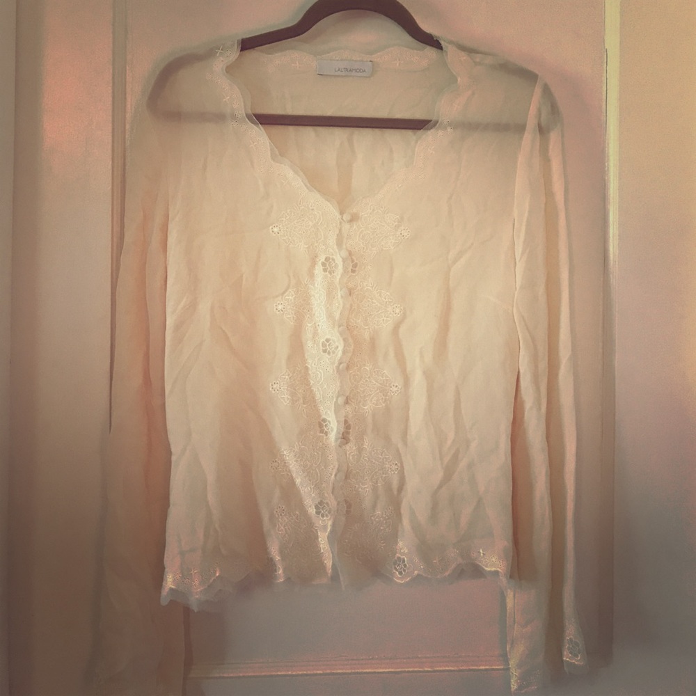 100% SilkC Cream Laltramoda Blouse