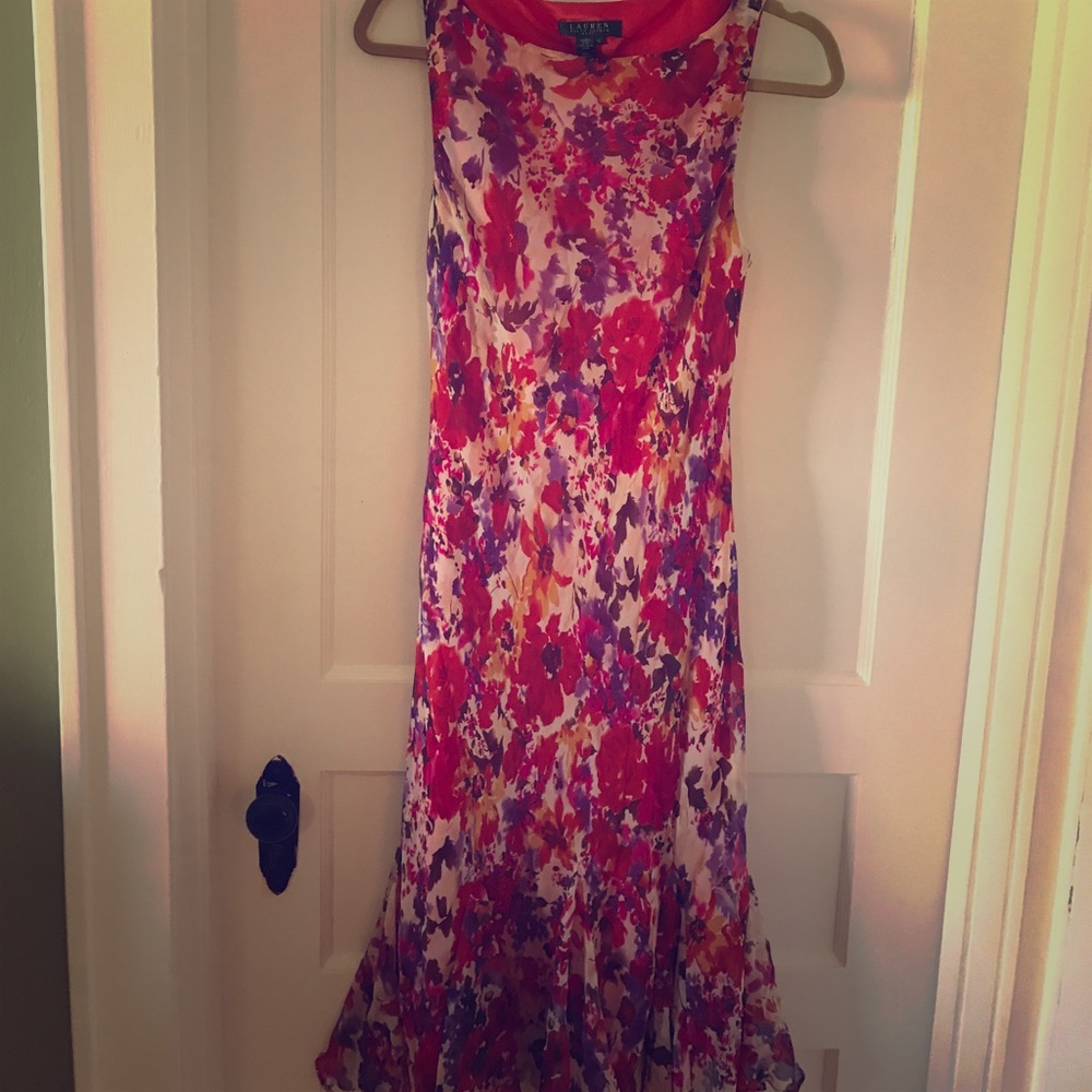 Ralph Lauren 100% Silk Floral Dress