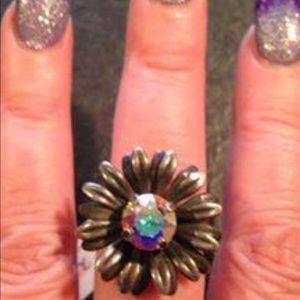 Swarovski Crystal Adjustable Flower Ring