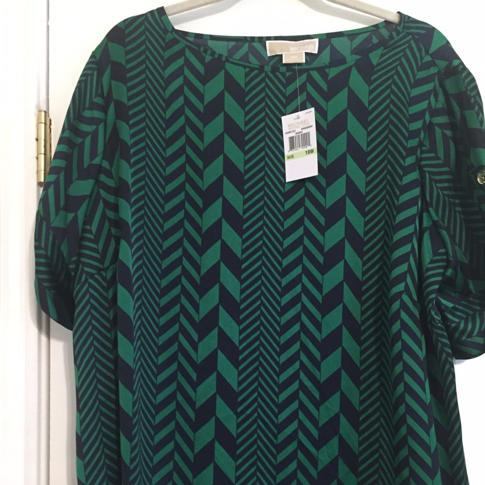 NWT - black and green blouse