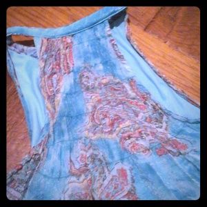 Sheer paisley print tank top