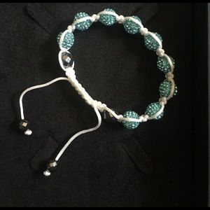 Sparkly turquoise and white bracelet