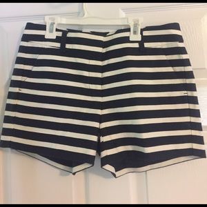 Navy and white stripped shorts