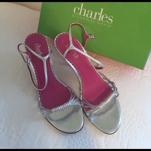 Silver strappy sandals