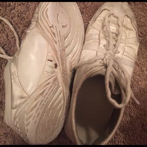 Very worn cheer shoes
