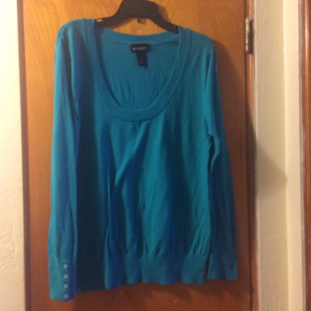 Turquoise Scoop-Neck Sweater