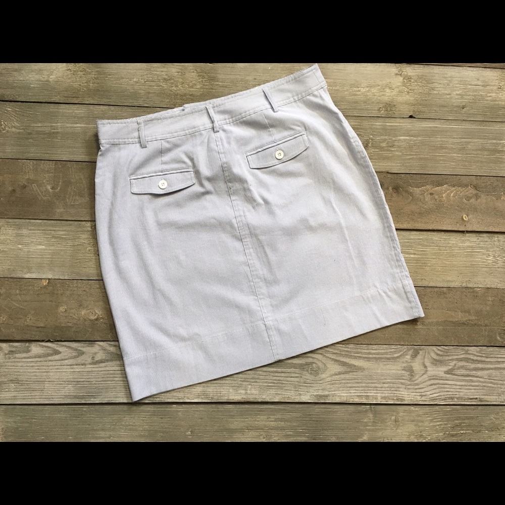 Christopher Banks Navy & White Seersucker Skirt - Picture 2 of 2