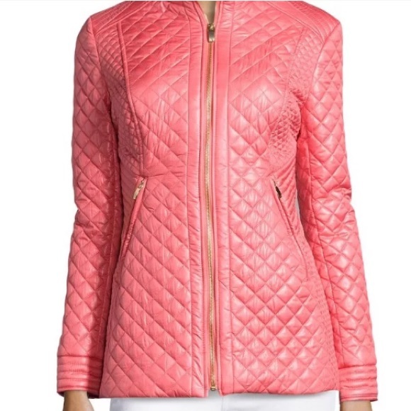 VIA SPIGA Coral Pink Lightweight Quilt Jacket M - Picture 5 of 6