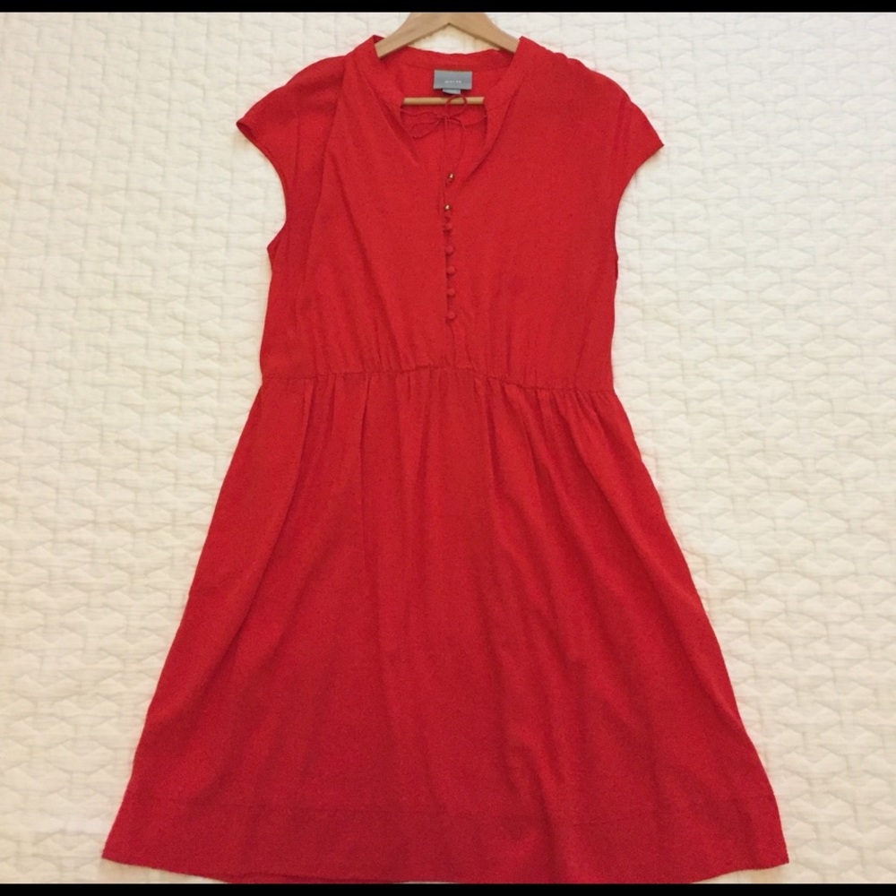 Red dress. Anthropologie.