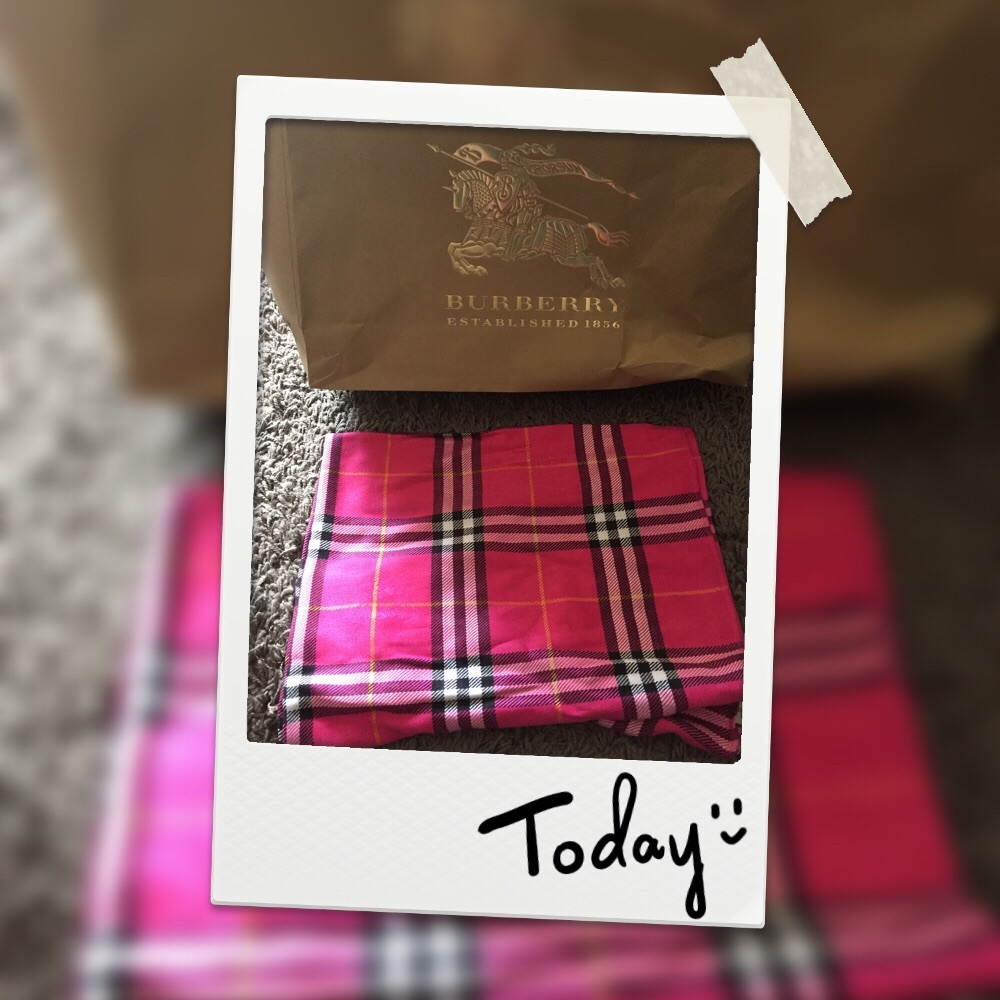 Burberry pink silk scarf