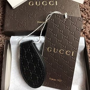 Authentic Gucci Money Clip Black Embossed