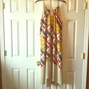 Abstract print high-low dress