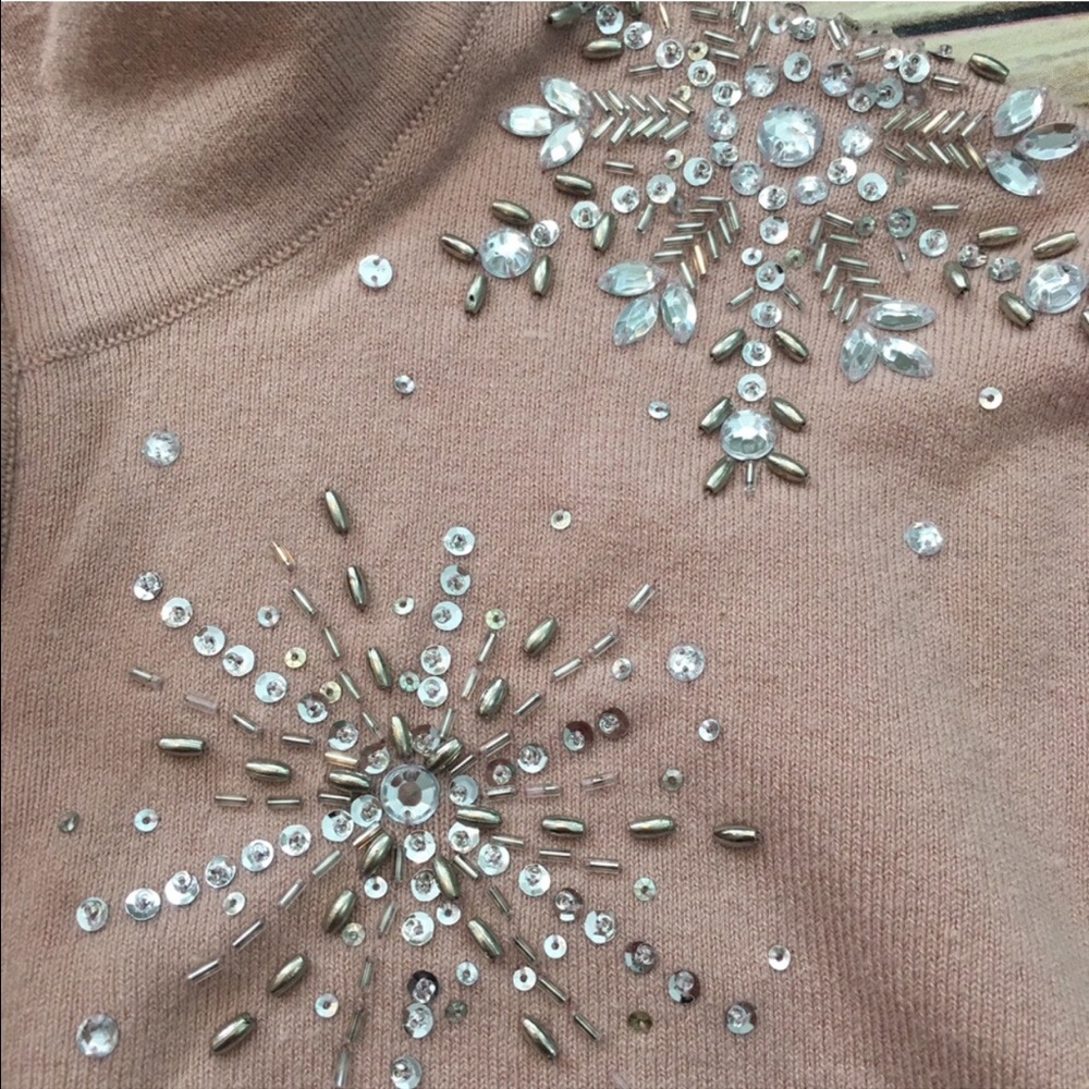 SOLD šSz XS Boston Proper Beaded Zip Up Cardigan - Picture 4 of 8