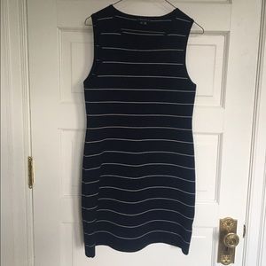 Theory navy and white knit dress