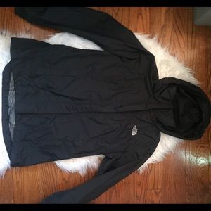 The North Face black rain jacket