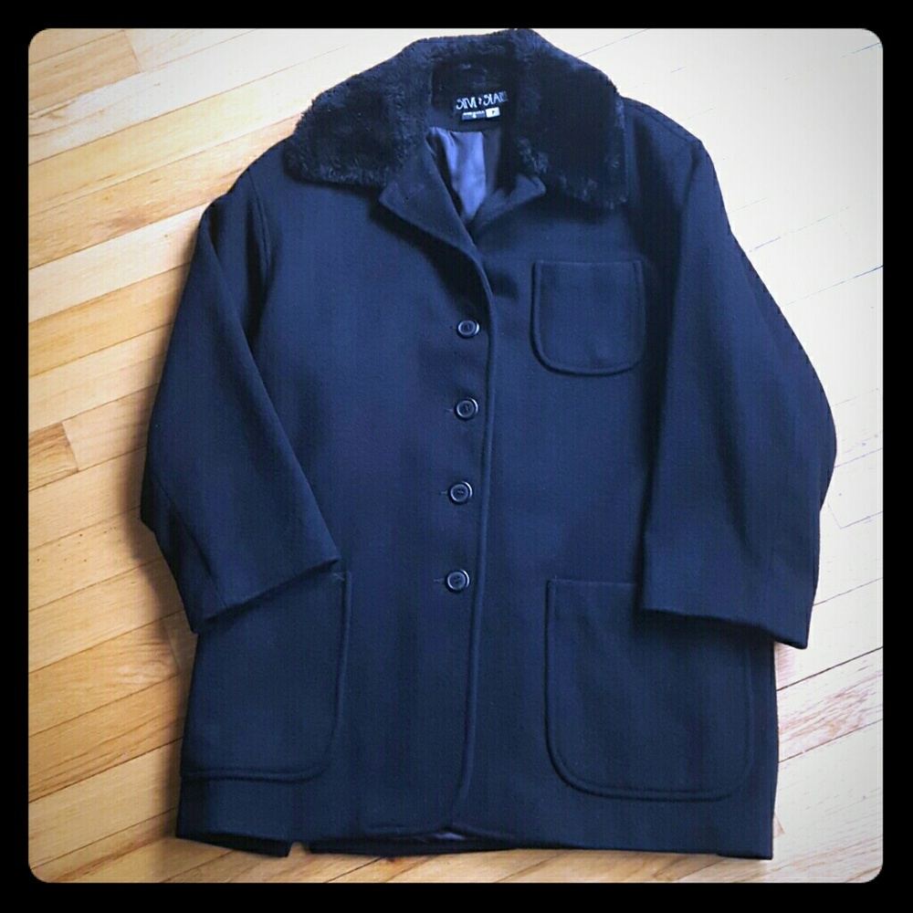 Steve by Searle Black Wool Coat