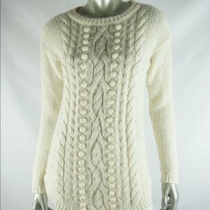 Talbots Pom Pom Ivory Sweater