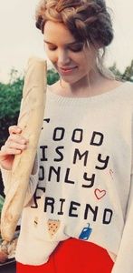 Wildfox "food is my only friend" sweater