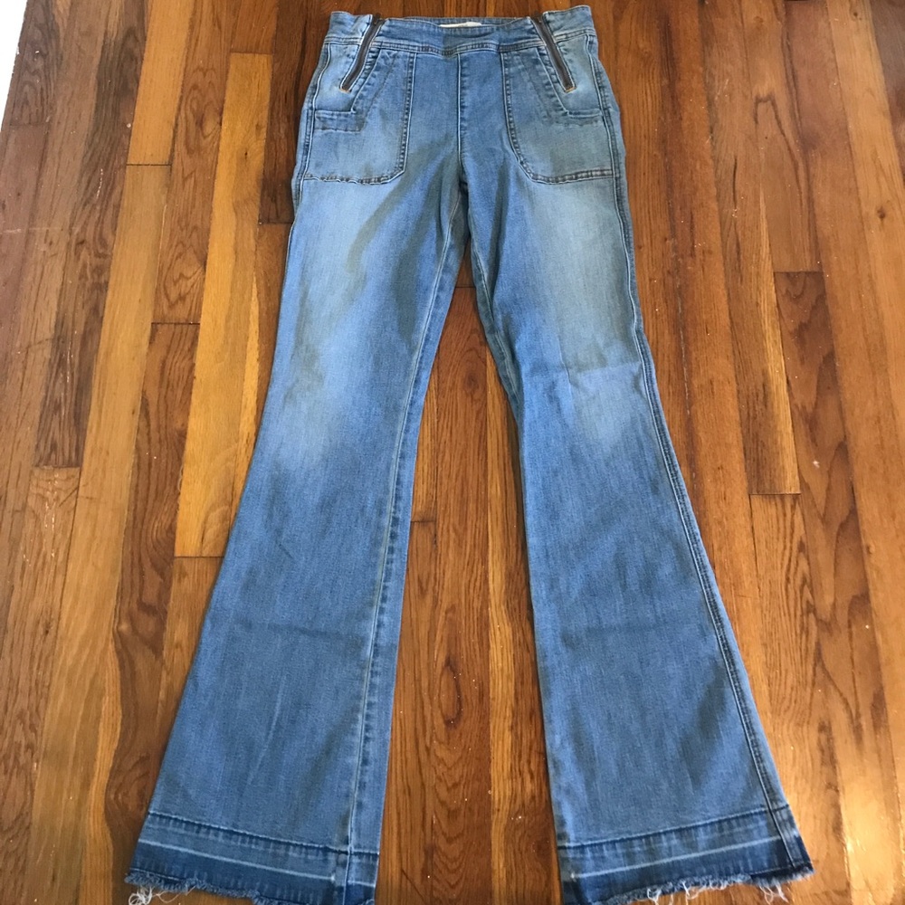 High rise flare jeans.